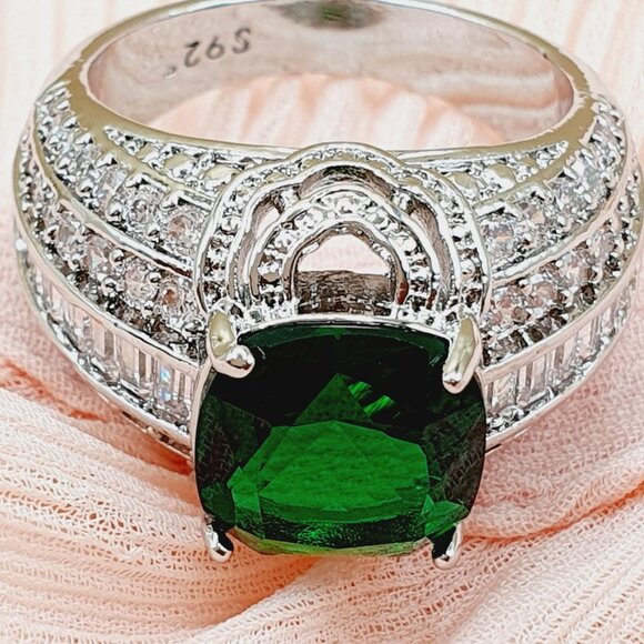 Gorgeous Square Stone Micro Paved Shiny CZ Luxury Ring for Women, INDN8341 - Picture 6 of 8